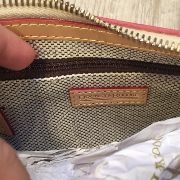 Dooney and Bourke Canvas and Leather Pink Logo Bag - Picture 7 of 8